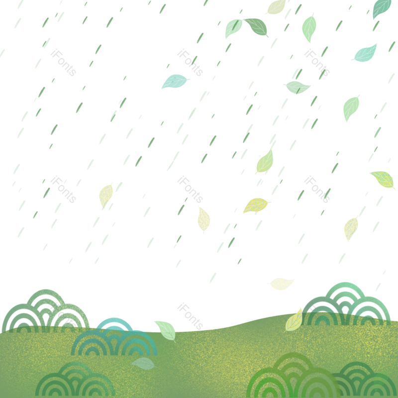 雨水图片,春季元素,春天PNG,草地免抠素材